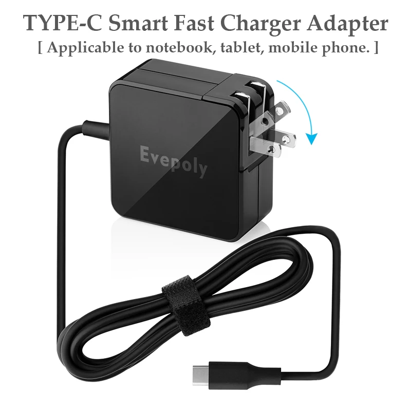 

For Lenovo 65W USB Type C Universal Fast Charger For Apple Mac Pro 13" For Asus Zenbook For Huawei For Xiaomi Laptop AC Adapter