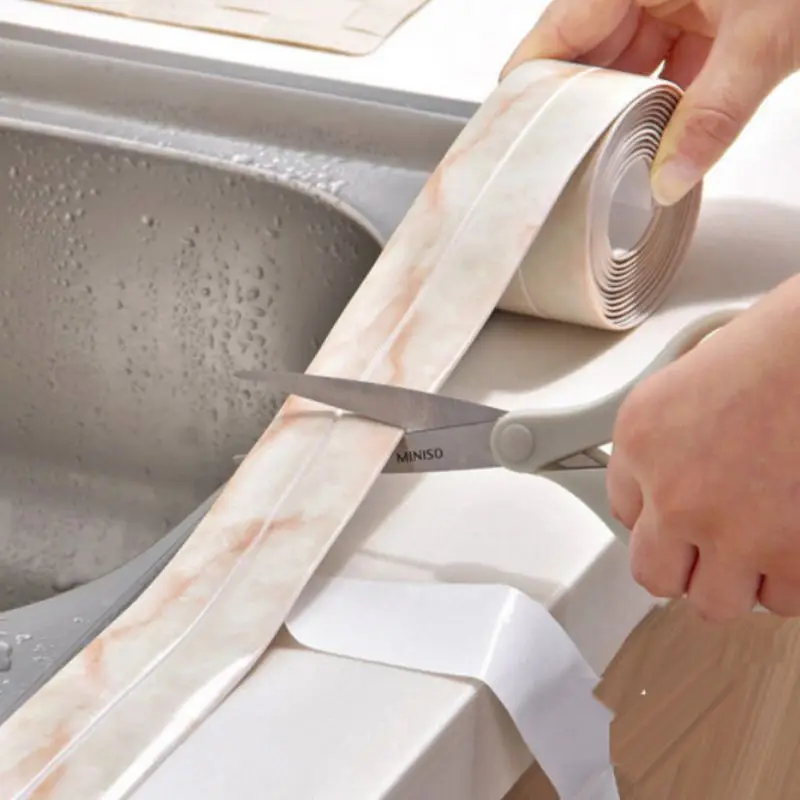 

1 ROLL PVC Kitchen Bathroom Wall Sealing Tape Waterproof Mold Proof tape Self Adhesive Tile Crack Repair Decoration