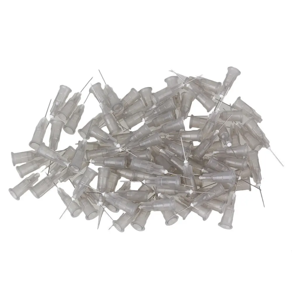 

27Ga Transparent 1/2" Plastic Spiral Connector Stainless Steel Adhesive Glue Dispensing Needles Tip Pack of 100