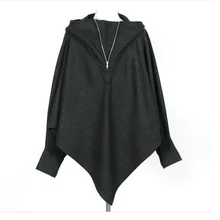 Длинный плащ с капюшоном на молнии, мужской Готический Тренч, Мужской плащ в стиле рок, сцены, ночного клуба, Dj, винтажная ветровка, темный плащ, пальто в стиле стимпанк, F89