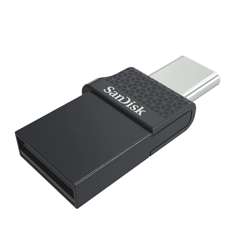 Новейший флеш-накопитель sandisk 128GB 32GB type-C Mini USB флеш-накопитель USB 2,0 OTG Memoria Usb двойной накопитель - Цвет: Черный