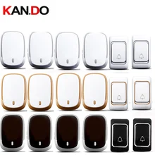 Белое, черное, Золотое кольцо, 2 излучающих 4 приемника, беспроводной дверной звонок, набор, 110-220 В, дверной звонок, водонепроницаемый, 300 м, дверной звонок, дверное кольцо