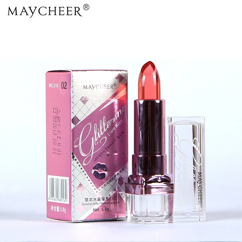 

MAYCHEER Transparent Jelly Nude Lipstick Waterproof Long Lasting Makeup Moisturizing Lip Gloss Make Up Women Beauty Cosmetic