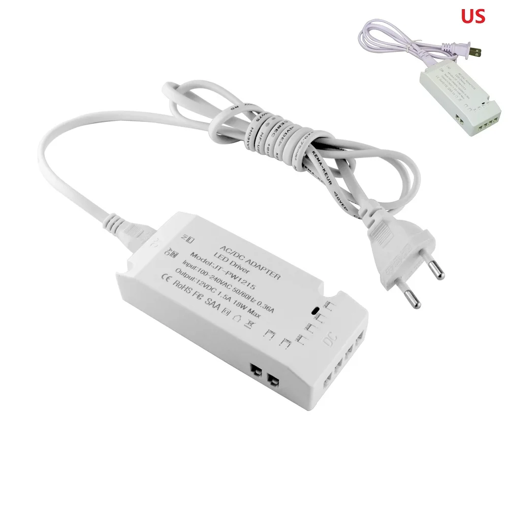 Eu/Us LED Lighting Transformers 12V 1.5A Switching Power Supply Unit