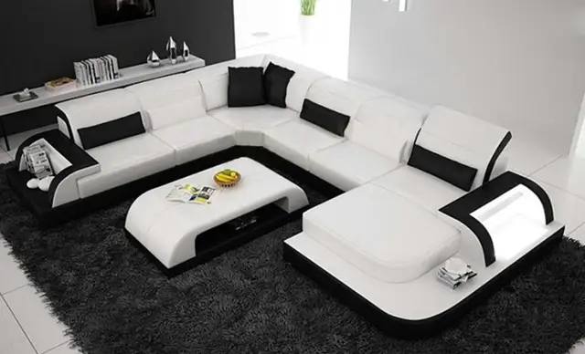 Free Shipping Delivery To Rotterdam Modern Design U Shape Geniune Free Shipping Delivery To Rotterdam Modern Design U Shape Geniune Leather Sofa With Coffee