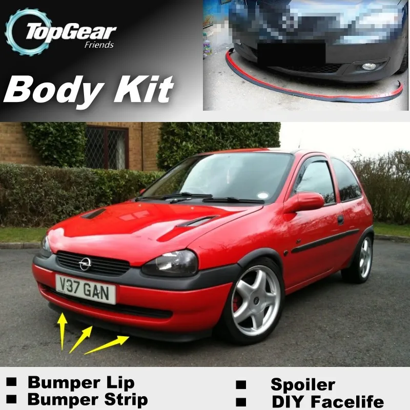 Defletora do Lábio para Vauxhall Saia para Ventiladores do Carro d e Spoiler Kit de Corpo - em Tira Saia Corsa Frontal - b c 4 Cheap Saia abertura frontal