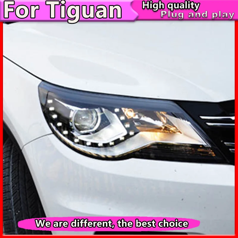 Автомобильный Стайлинг для VW 2010-2013 Tiguan фары новые Tiguan светодиодный фары DRL линзы двойной луч H7 HID ксеноновые автомобильные аксессуары