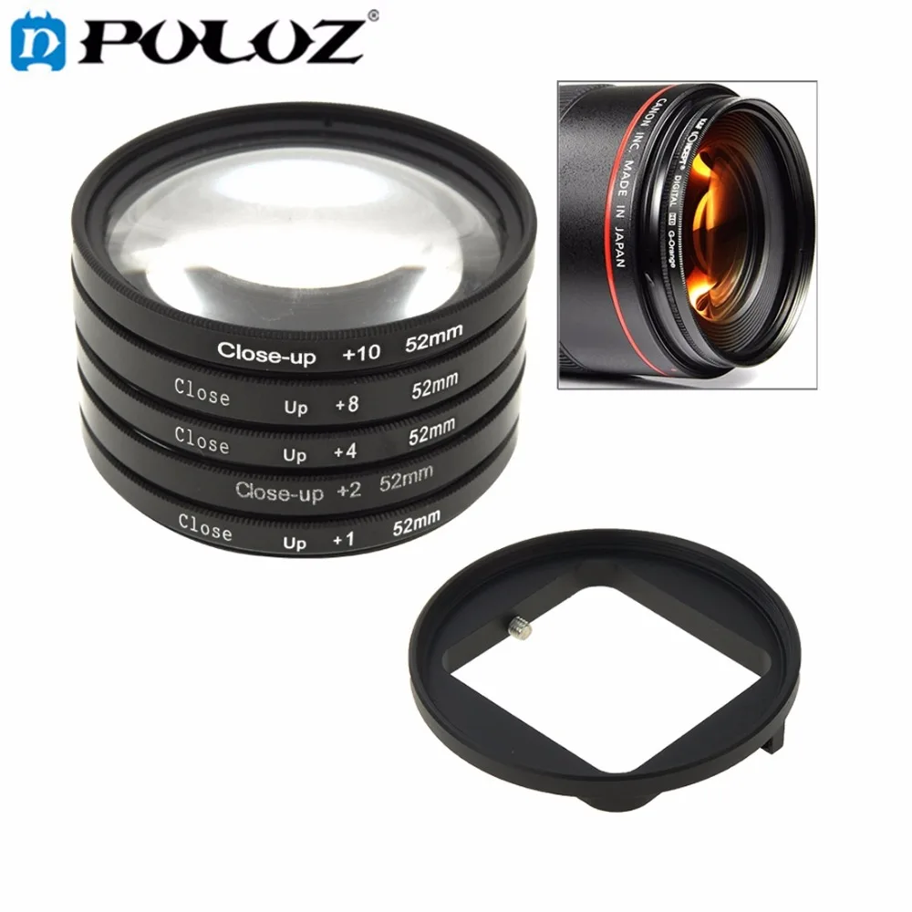 

PULUZ 6 in 1 52mm Close-Up Lens Filter Macro Lens Filter + Filter Adapter Ring for GoPro HERO4 /3+