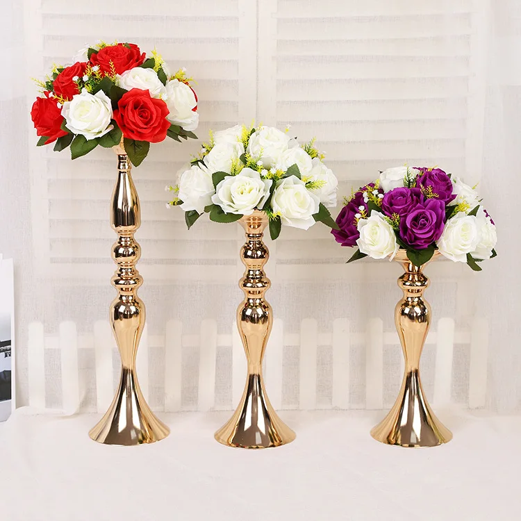 Candelabros dorados con flores de 50CM/20 pulgadas, candelabro y