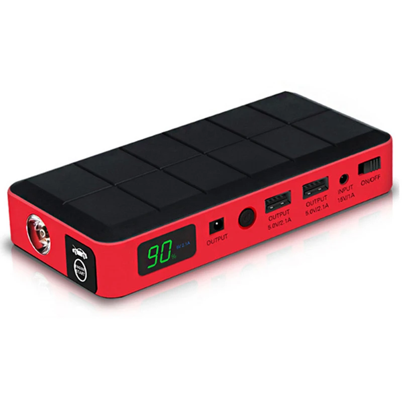 

Mobile Power 9600Mah Car Starter Booster Usb Emergency Searchlight Charger Black + Red Abs Us Plug