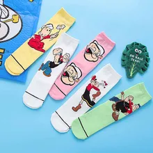 Модные милые короткие носки женские Харадзюку С героями мультфильмов, с милым рисунком, короткие носки, хипстерские забавные носки для коньков
