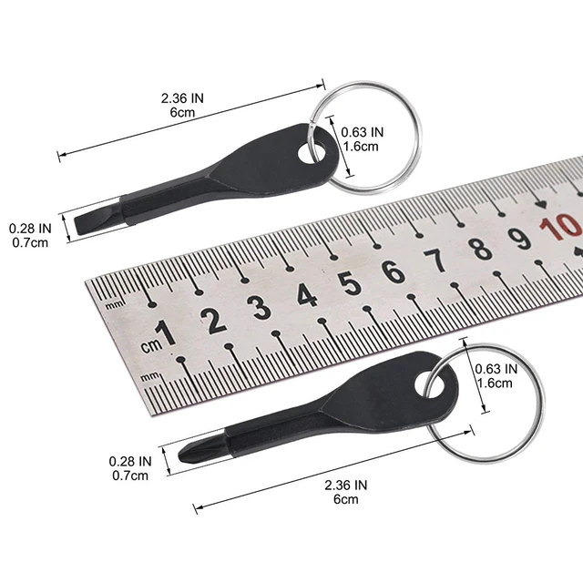 Portable Screwdriver Set Tool with Key Ring Outdoor Multifunctional Pocket Mini Tool Screwdriver with Key Stainless Keychain