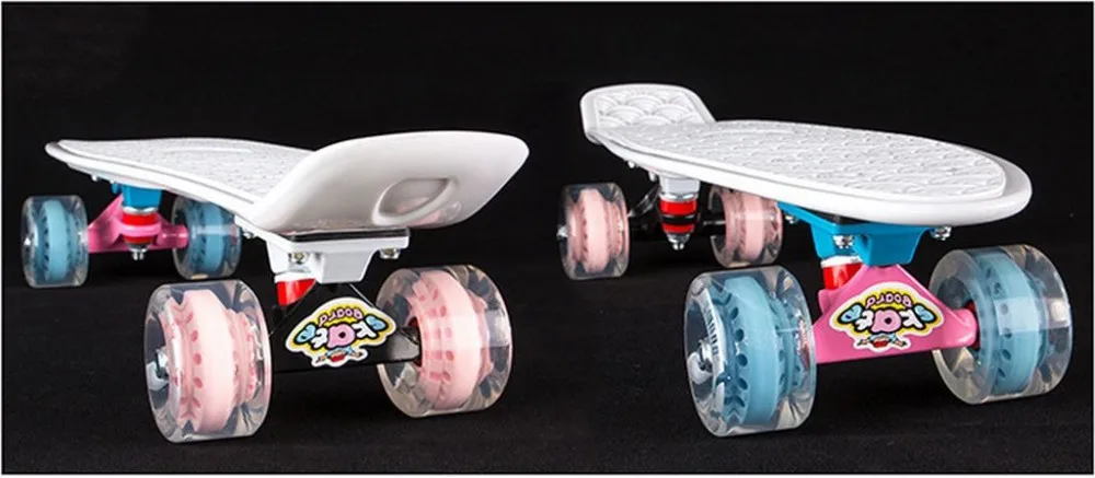 Мини Cruiser pp скейтборд 22 в fishskateboard Один Рокер monopatin Улица Skate скейтборд синий/белый/розовый/желтый