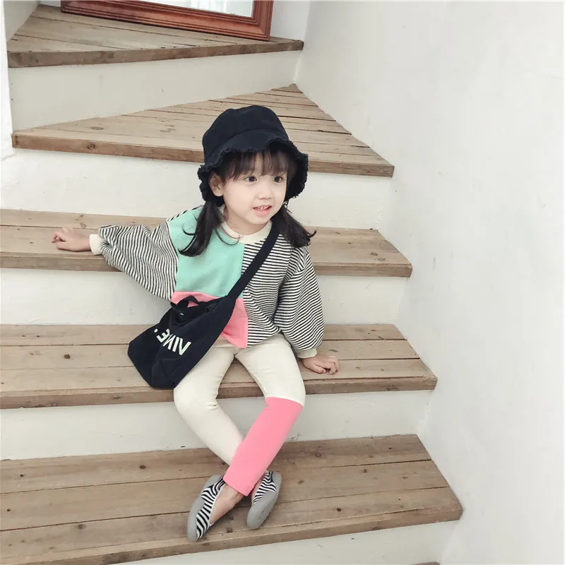2Pcs Autumn Baby Girl Clothes Girl Clothing Set Cute Long Sleeve Top+Pants Suit Kids Clothes For Girl Splice Children Clothes