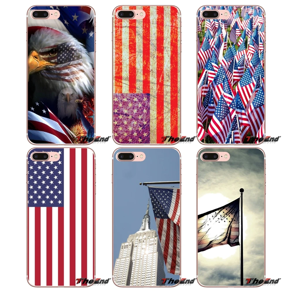 

For iPhone X 4 4S 5 5S 5C SE 6 6S 7 8 Plus Samsung Galaxy J1 J3 J5 J7 A3 A5 2016 2017 american girl in front of usa flag Case