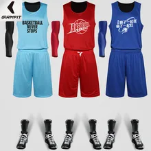 18 цветов Набор Реверсивный джерси шорты баскетбол две стороны Пользовательский логотип номер мальчик двойной костюм Мужская спортивная одежда дышащая