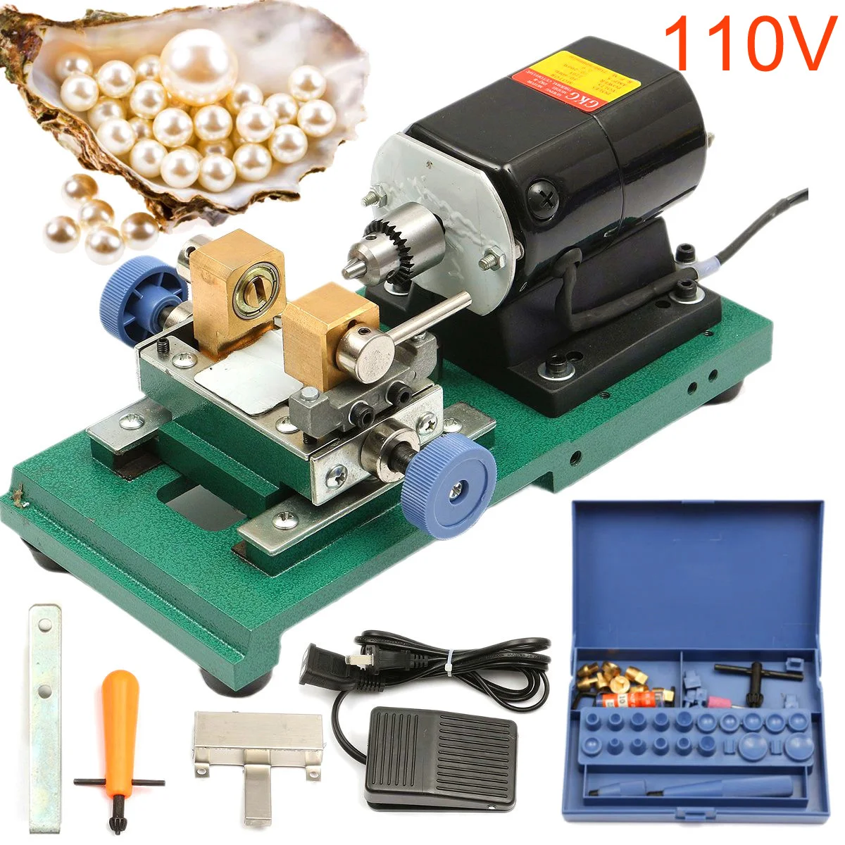 110V 280W 60Hz Pearl Drilling Holing Machine Driller Bead Jewelry Punch Engraving Engraver Machine Tool Full Set