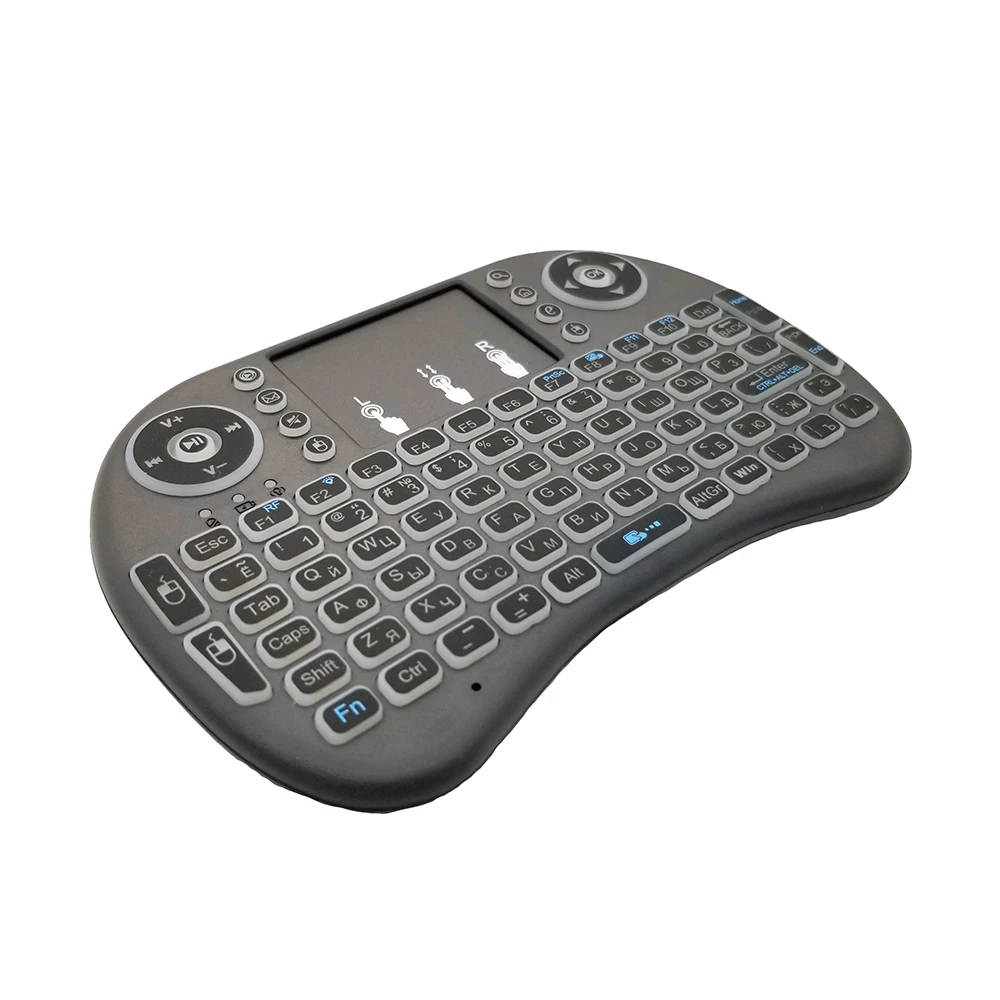 7 Colors Backlit i8 Mini Wireless Keyboard 2.4ghz English Russian 3 Colour Air Mouse with Touchpad Remote Control Android TV