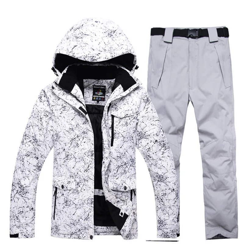 

Outdoor Ski Suit Men's Winter Warm Ski Pants +10K Ski Jacket Windproof Waterproof Mountaineering Jacket Large Size S-XXXL