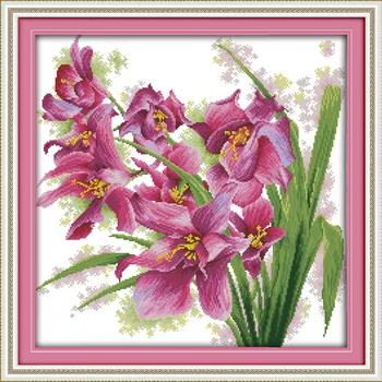 

Joy Sunday Orchid Beauty Printed on Canvas DMC cross stitch pattern kits handcraft make embroidery with chart