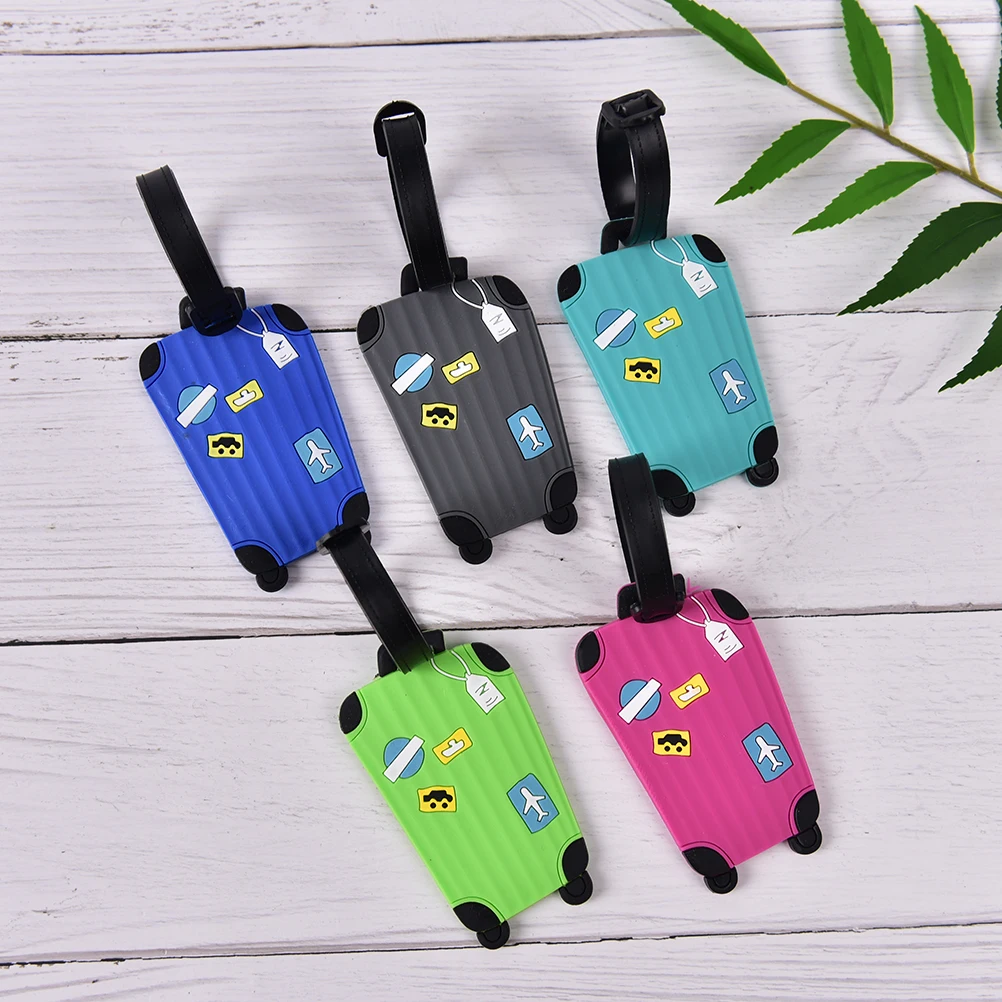 1PCS Luggage Tags for Travel Candy Color English Letter Luggage Label Strap Suitcase Name ID Address Tags Luggage Tags