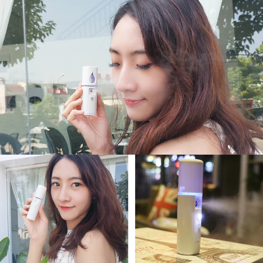 

Portable Nano Moisturizing Spray Handheld Facial hydration humidifier Beauty Steaming Face Meter USB Charging with Mirror