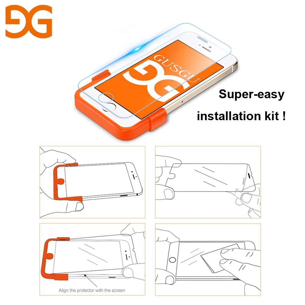 GUSGU 9H 2 5D Screen Protector For iPhone 8 8 Plus Ultra Thin Tempered Glass For