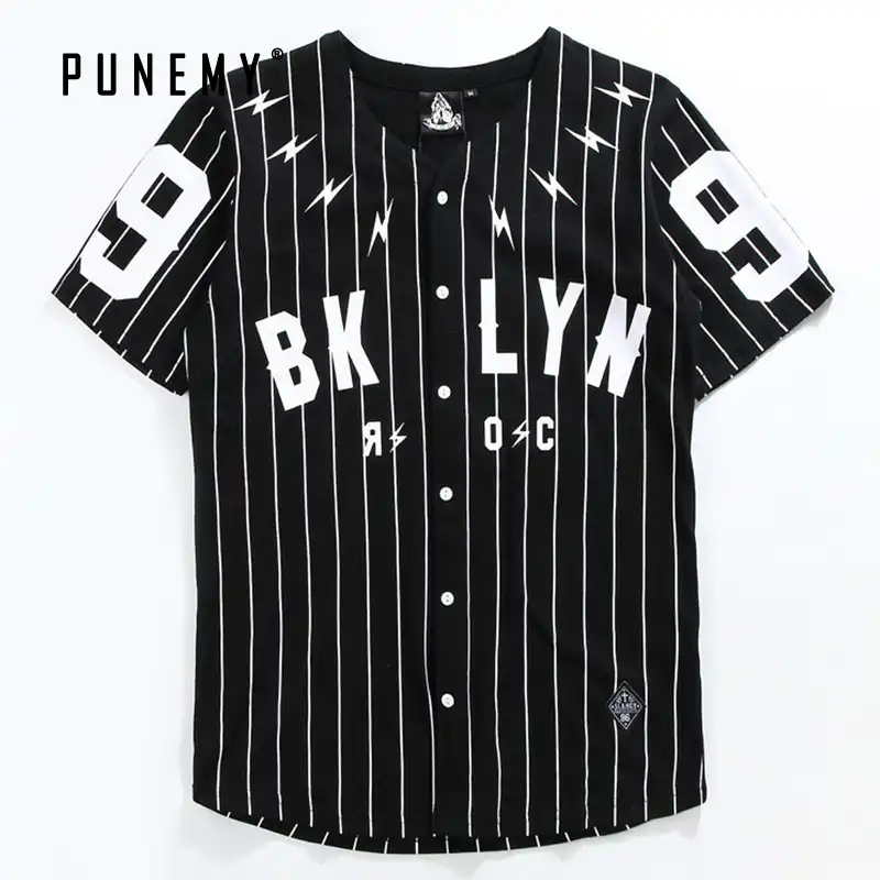 black striped baseball jersey