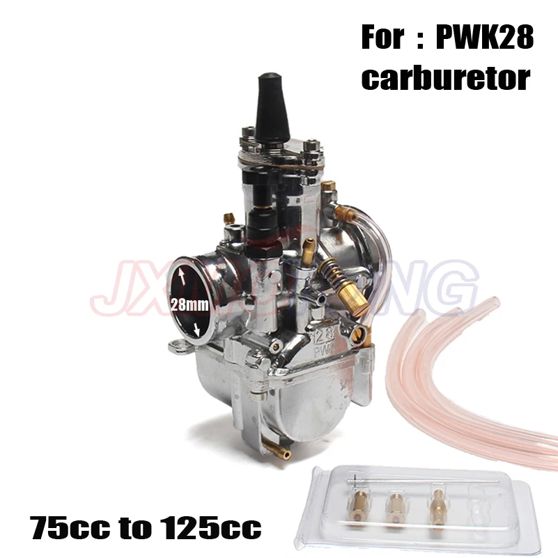 

Silver 28mm Carburetor For Carb PWK28 Mikuni With Power Jet 75cc to 125cc engine plating