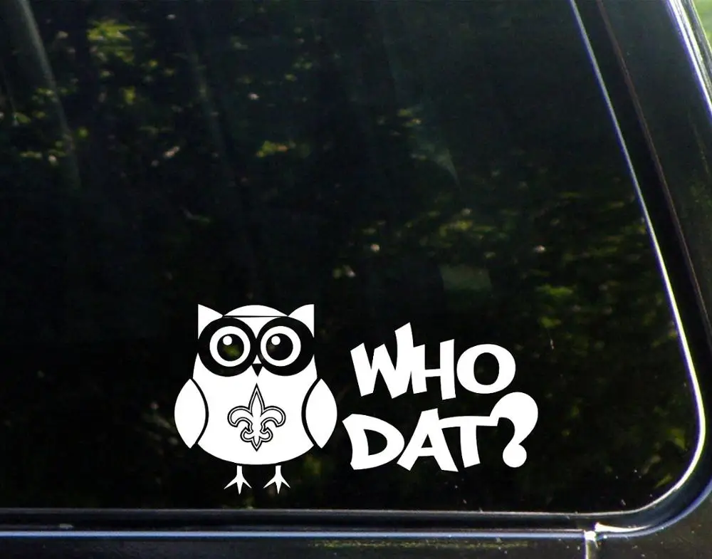 2pcs Black/White Who Dat? Owl - 7&quotx 3 3/4&quot Vinyl Die Cut Decal / Bumper Sticker For Windows Trucks Cars Laptops Etc. | Автомобили