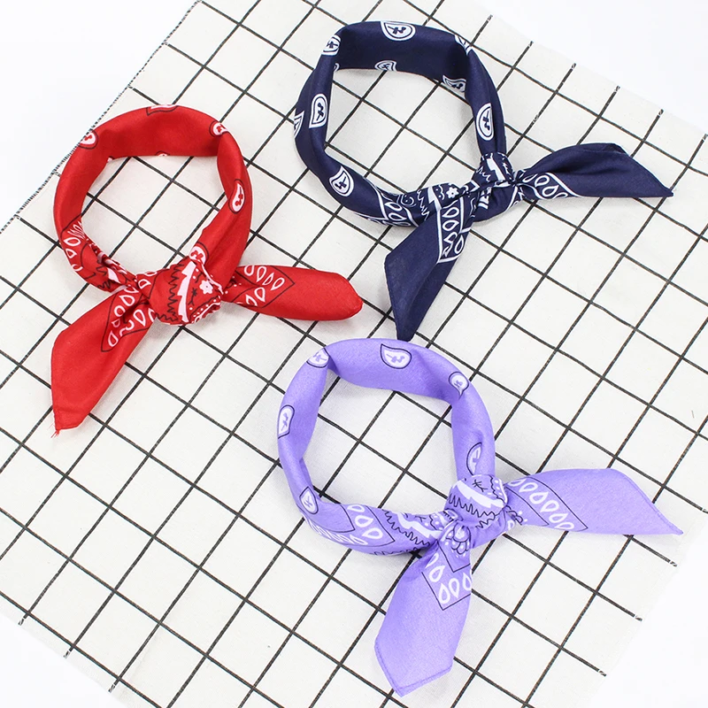 Новейший головной платок хлопок хип-хоп бандана для женщин/мужчин/мальчиков/девочек 55 см* 55 см черные красные шарфы браслет небольшой квадратный шарф