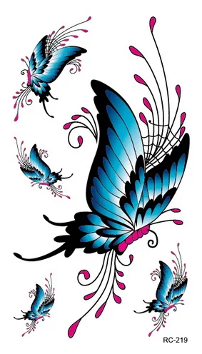 20 различных классические красивые бабочки татуировки водонепроницаемые Поддельные Временные татуировки наклейки тела татуировки маленькие 105x60 мм - Цвет: RC219