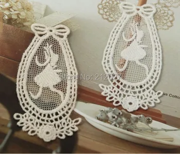 

Wholesale Free Shipping Alice Applique Cloth Paste Fabric Paste, DIY Lace Decoration, 40pcs/lot Ecru and White applique