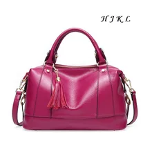 Весна и лето новые кожаные сумки tide сумка на плечо с кисточками верхний слой воловья сумка мессенджер