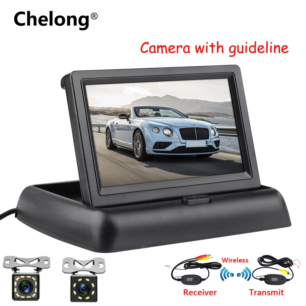 Car Rear View System Monitor 4.3/" TFT LCD+Night Vision Backup Reverse Camera Kit