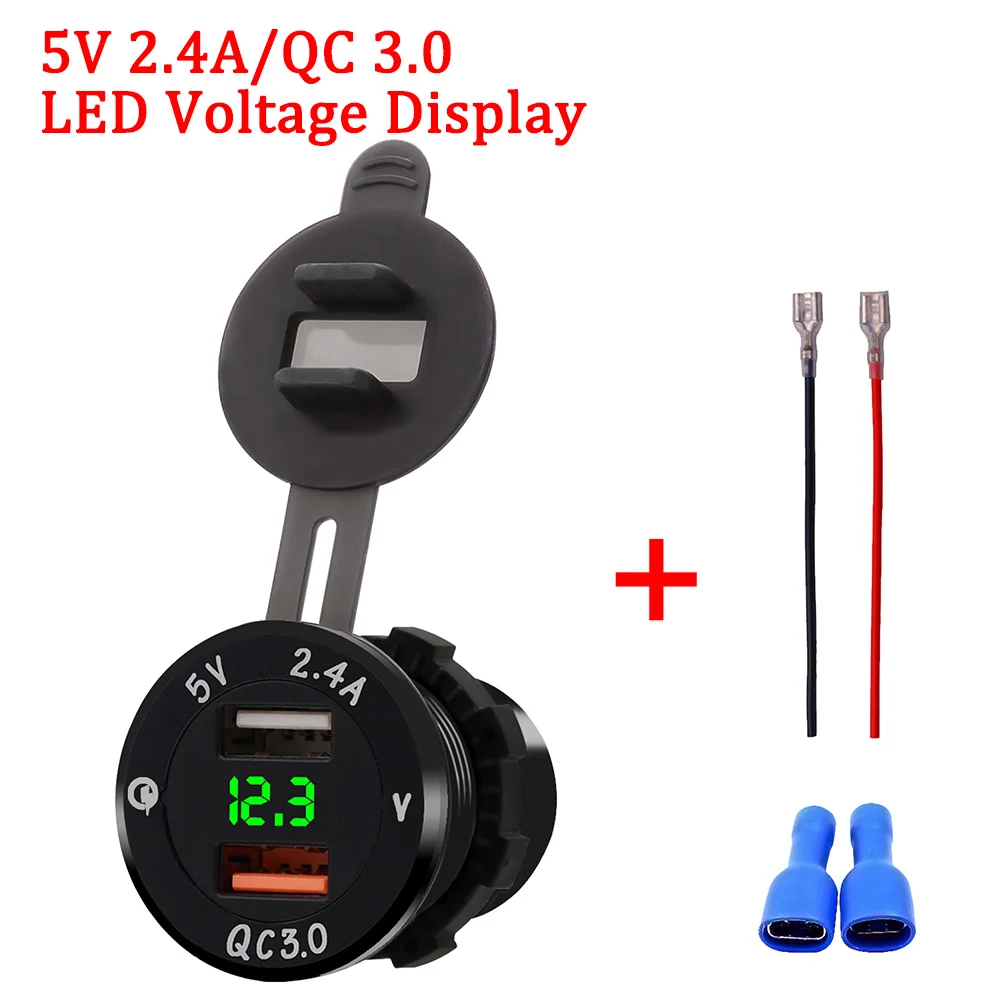 

2019 USB Cigarette Lighter Socket Splitter QC3.0 Car USB 5V 3.4 A Output LED Light For Ford Focus 2 KTM Toyota Car Accessories