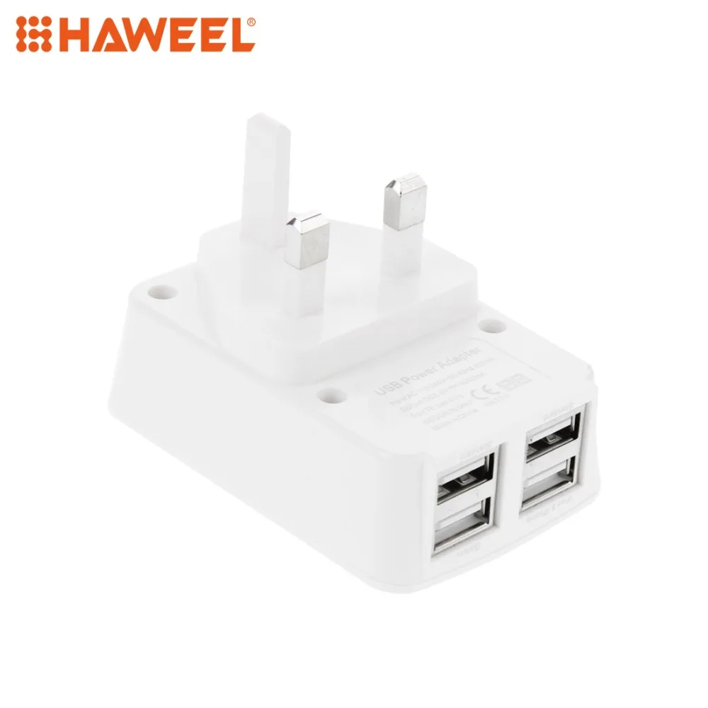 HAWEEL 4-Ports 5V 3.5A High Compatibility USB Power Adapter, For iPhone, iPad and Other Smart Phones Rechargeable Devices
