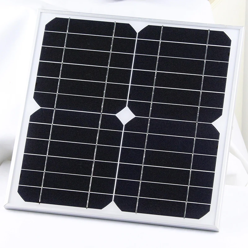 

15W Solar Panel 12V System DIY Monocrystalline Silicon For Cell Phone Charger Travel Battery Charger Easy to Carry