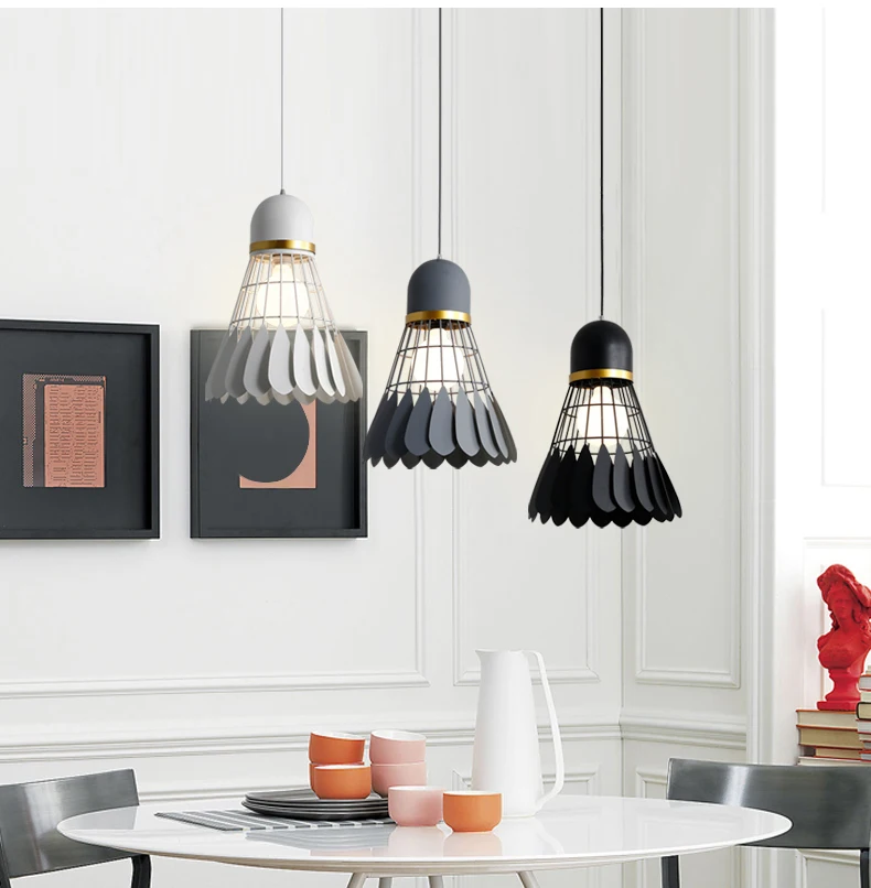 Бадминтон люстра минимализм современный скандинавский домашний декор ресторан лампа столовая лампа творческая личность бар кабинет спальня лампа
