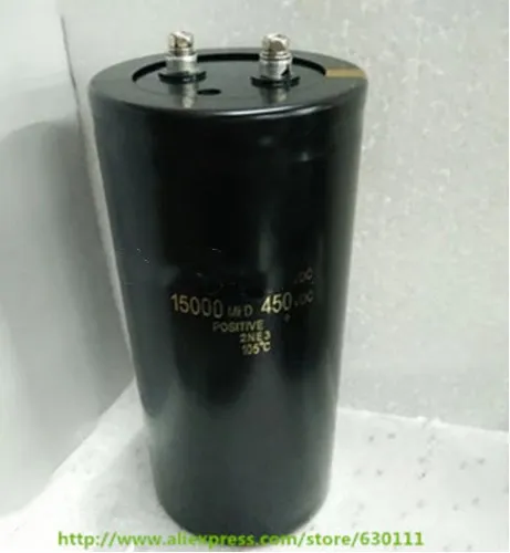 450v15000uf электролитический конденсатор радиальный 15000 мкФ 450V 90x220 мм (1 шт.) |