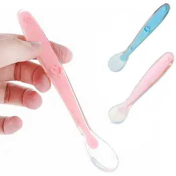 

Baby spoon Multi-color full silicone soft spoon feeding spoon children tableware batch spoon soup