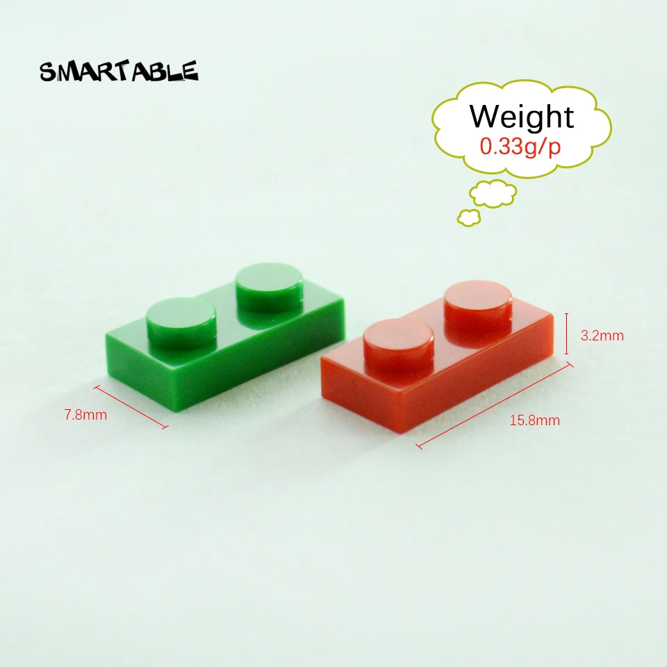 Smartable Plate 1X2 Building Blocks Parts LOGO DIY Educational Creative Toys Gift Compatible Major Brands 3023 Toys 302pcs/lot