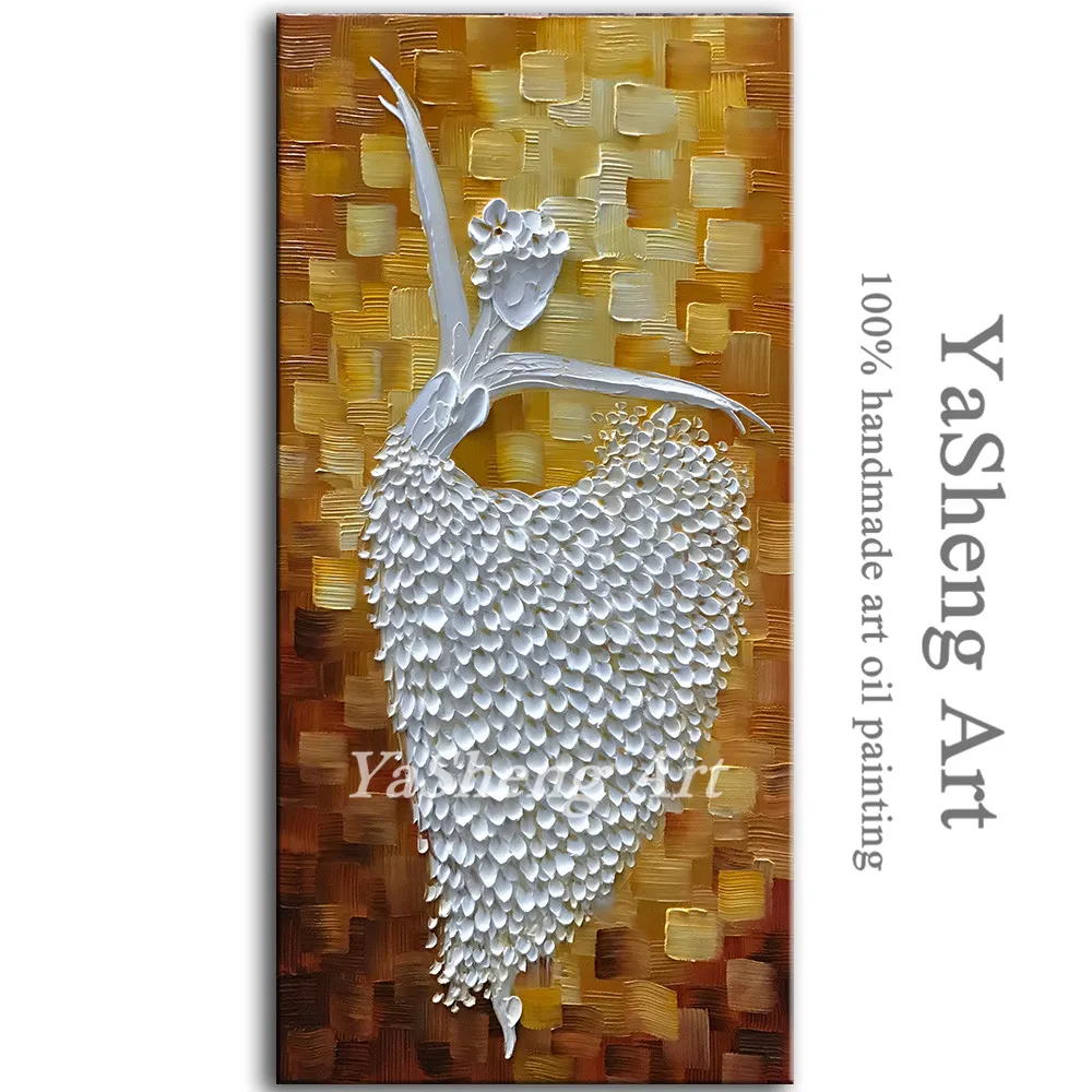 

100%hand-made Oil Painting Ballet Abstract Art Painting Modern Home Villa hotel Sitting Room Corridor Decor Canvas Art Picture