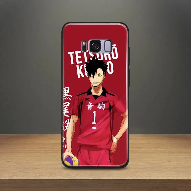 Tetsurou Kuroo Haikyuu Tempered Glass Soft Silicone Phone Case Shell Cover For Samsung Galaxy S7 Edge S8 S9 Plus Note 89 10 PLUS |