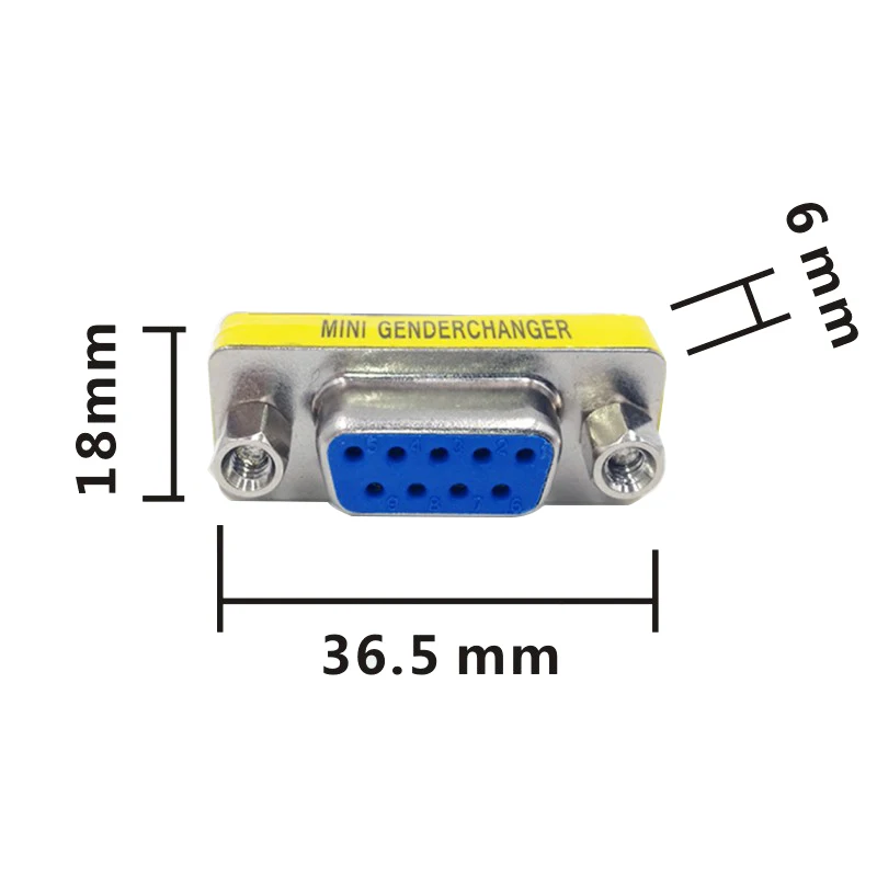 DB9 MINI GENDER CHANGER RS232 data cable connector convert  plug  VGA Plug connector 9pin port socket