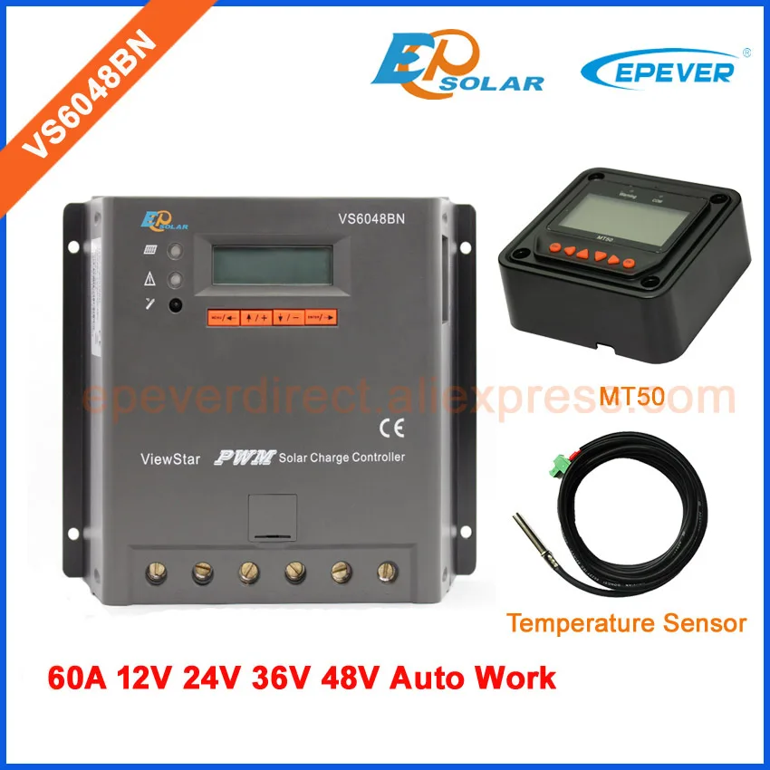 

MT50 remote meter+temperature sensor cable 60A 60amp VS6048BN PWM solar battery controller in high quality