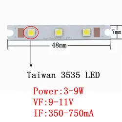 1 светодио дный шт. Вт 3 Вт 9 Вт COB 3535 полосы прямоугольник светодиодный источник света чип на борту 48x7 мм COB Бар для настенных ламп Настольный