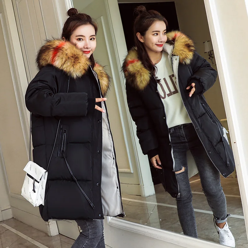 KUYOMENS Fake Fox Fur Collar Winter Coat Women 2017 New Fashion Winter Jacket Women Parka Long Down Jacket Female Warm Outerwear