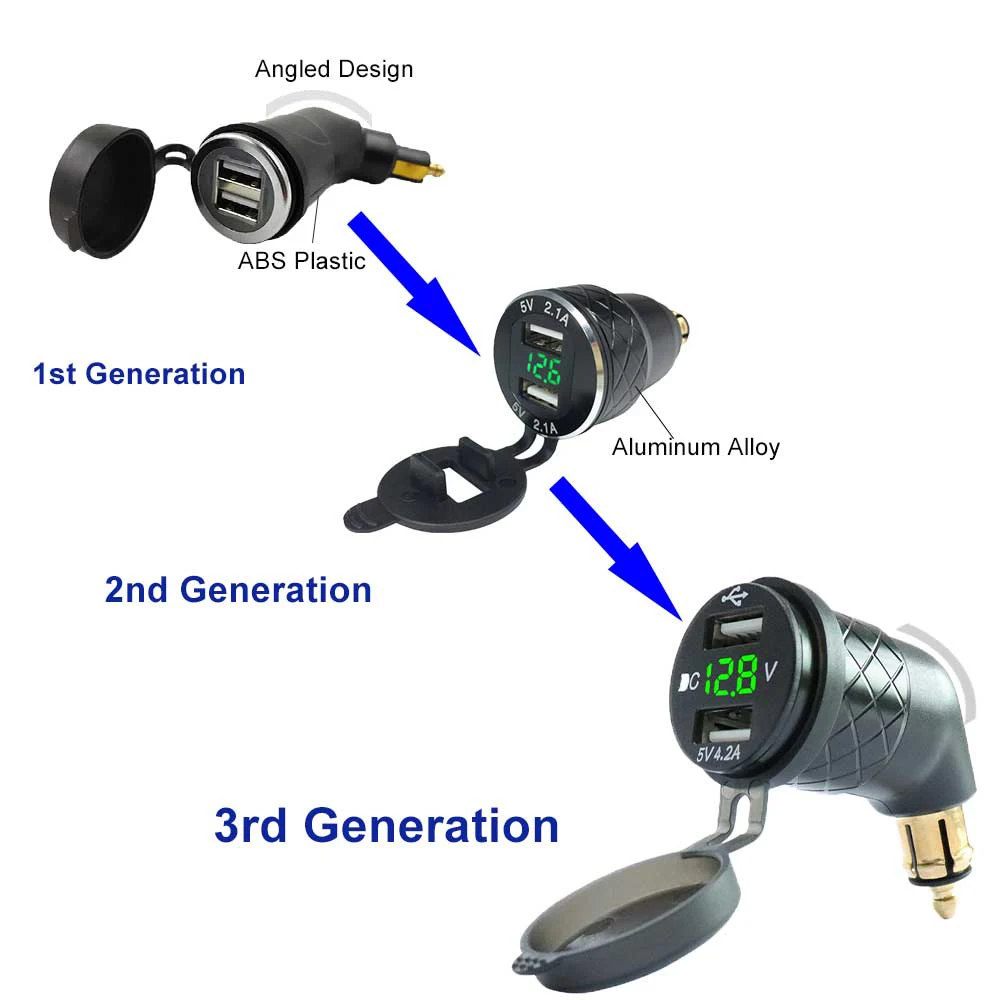 Портативный Din-Usb разъем зарядное устройство для мотоцикла для BMW Triumph Tiger Ducati Hella прикуриватель Usb зарядное устройство для Macbook Pro