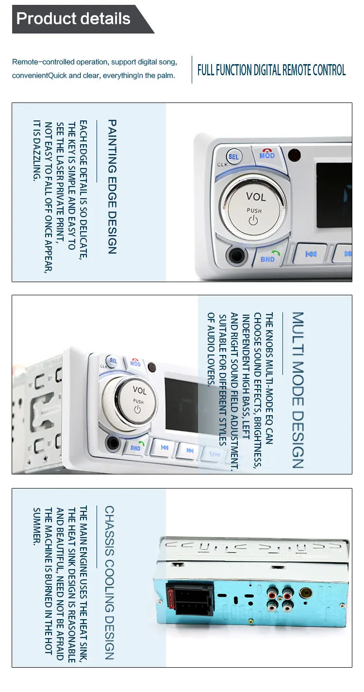 ANLUD Bluetooth Car MP3 Player Stereo Audio FM Radio Music Radio Cassette Recorder Bluetooth Transmitter Support USB AUXTF Card (11)